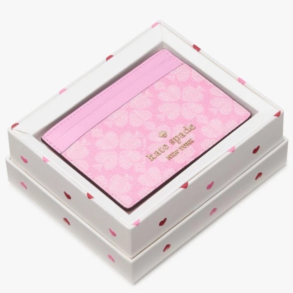 NIB $99 kate spade New York slim pink Card Holder - Parisian Rose